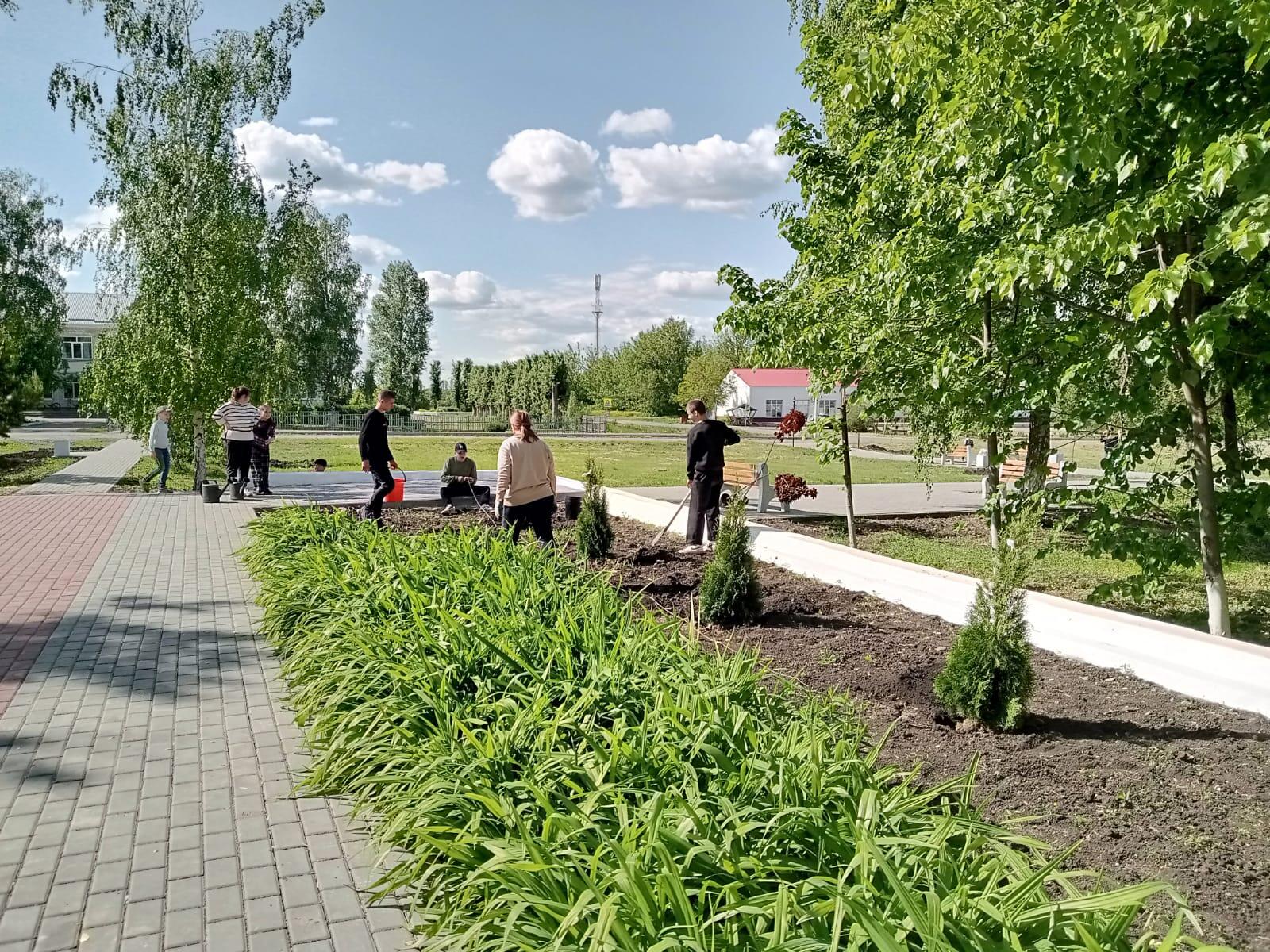 Субботник у памятника «Скорбящая мать»
